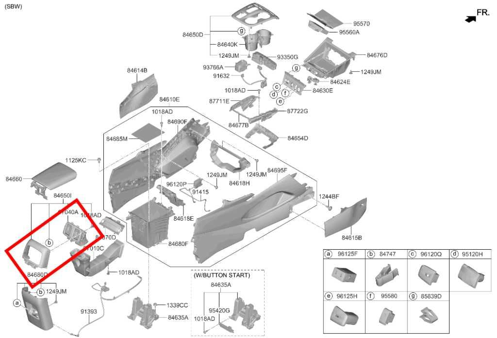 2022-2025 Hyundai Tucson SEL Console Back Trim Panel w/ Air Vent 97040-CW000-NNB - Alshned Auto Parts