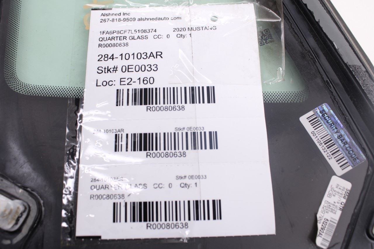 2015-2023 Ford Mustang GT Rear Right Side Quarter Window Glass JR3Z-6329710-D - Alshned Auto Parts