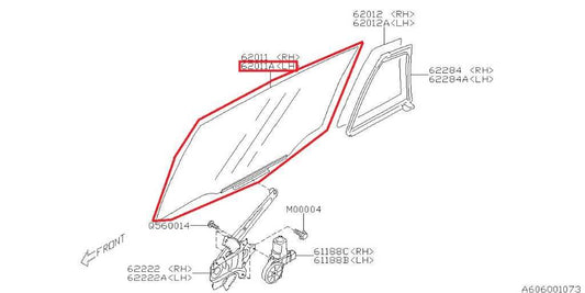 2014-2016 Subaru Impreza Sport Premium Rear Left Door Window Glass 62011FJ011 - Alshned Auto Parts