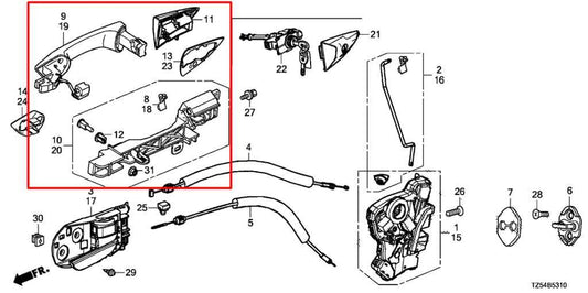 2014-20 Acura MDX w/ Technology Pkg Front Passenger RH Side Door Exterior Handle - Alshned Auto Parts