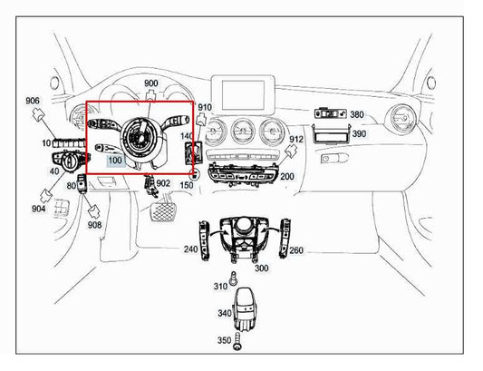 2015-18 Mercedes-Benz C300 Steering Column Combination Turn Signal Wiper Switch1