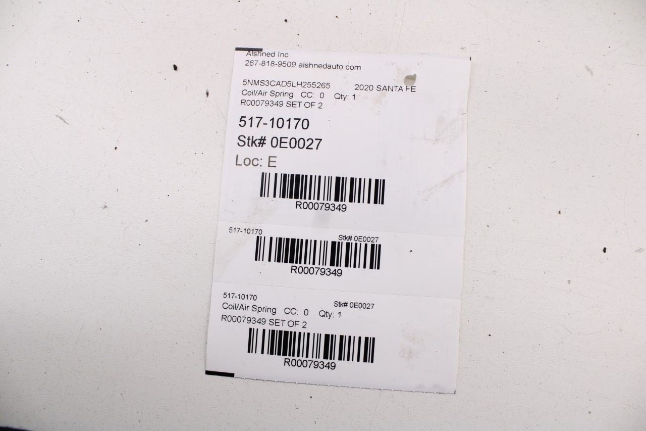 2019-2020 Hyundai Santa Fe SEL Rear Right and Left Driver Side Coil Springs Pair - Alshned Auto Parts