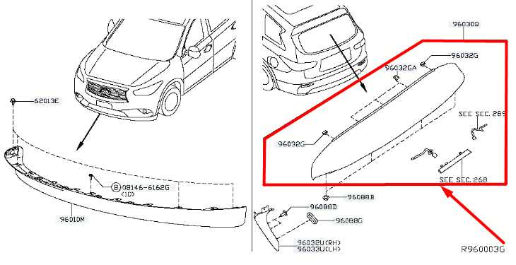2014-20 Infiniti QX60 Rear Liftgate Spoiler w/ 3rd Brake Lamp 96030-9NB2C *ReaD* - Alshned Auto Parts