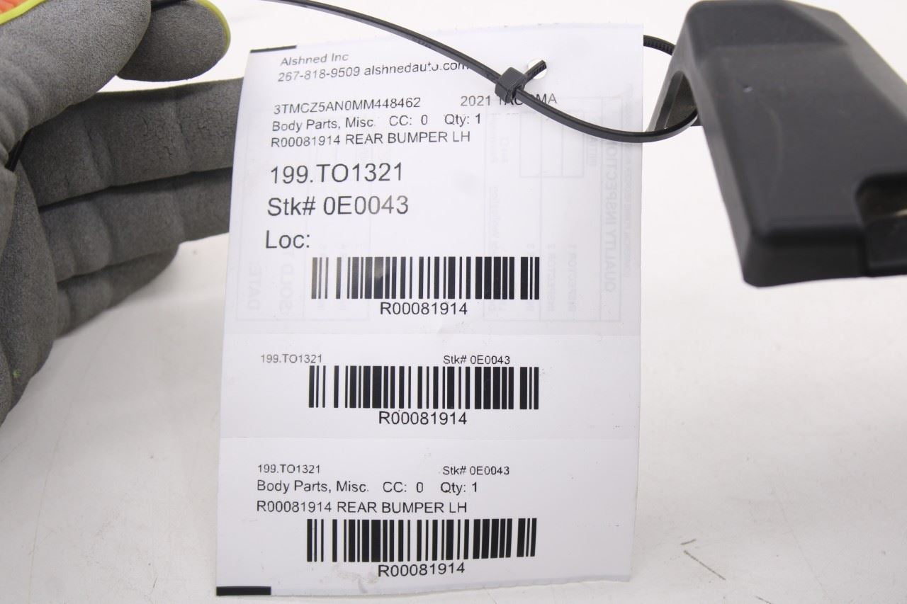 16-23 Toyota Tacoma SR5 Rear Bumper Left Side Stay Support Cover Rail 521540401010