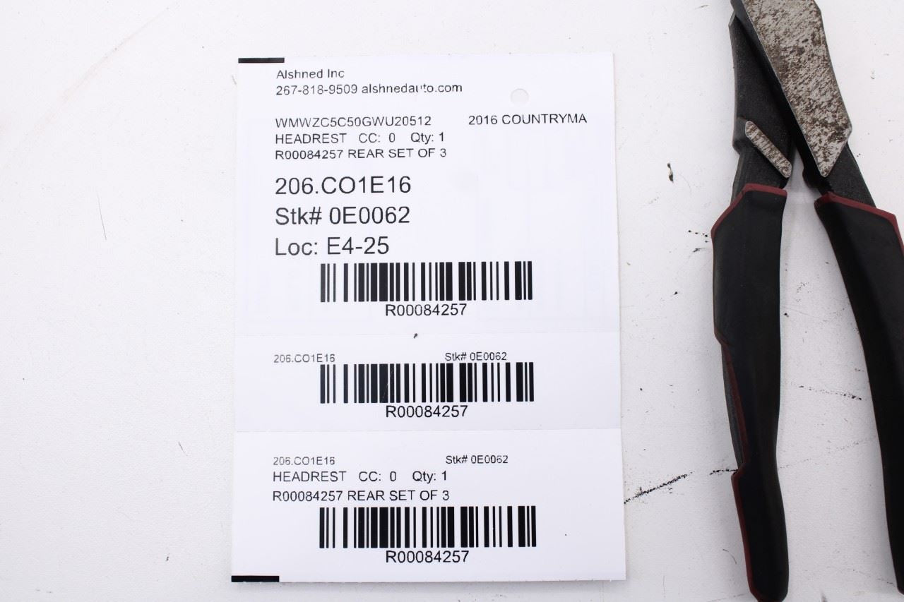 11-16 Mini Countryman Cooper S Rear Right Left and Center 2nd Row Seat Headrest20