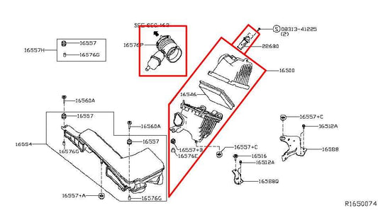 16-20 Infiniti QX60 3.5L AWD Air Intake Cleaner and Duct w/ Mass Air Flow Sensor - Alshned Auto Parts