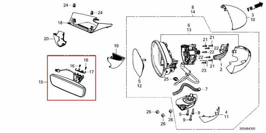 23-2026 Acura Integra A-Spec Interior Inside Rear View Mirror 76400-3S5-X01 OEM - Alshned Auto Parts