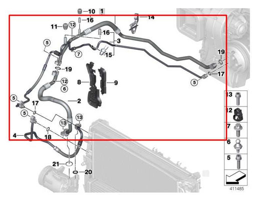 2016-24 Mini Hardtop Cooper 1.5L Conditioning Suction Liquid Discharge Hose Line - Alshned Auto Parts