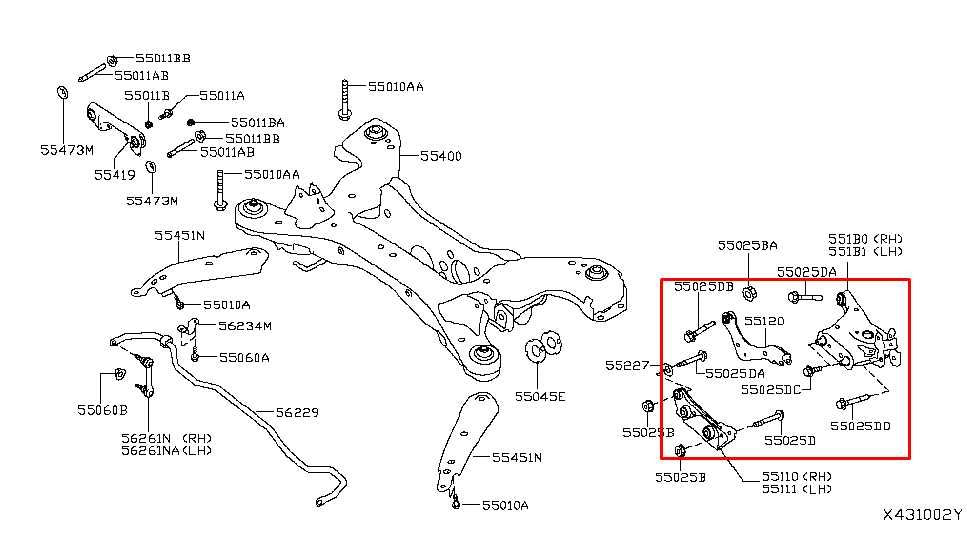 19-25 Infiniti QX50 AWD Rear Suspension RH Side Lower and Upper Control Arm Set - Alshned Auto Parts