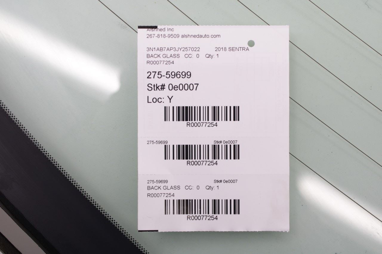 2013-2019 Nissan Sentra SL Rear Back Window Glass 79700-3SG0A OEM - Alshned Auto Parts