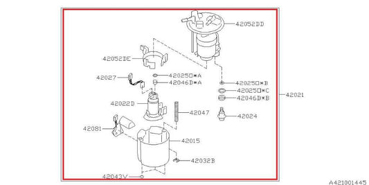 2014-17 Subaru Impreza Sport Premium 2.0L In Tank Fuel Pump Assembly 42021SG000 - Alshned Auto Parts