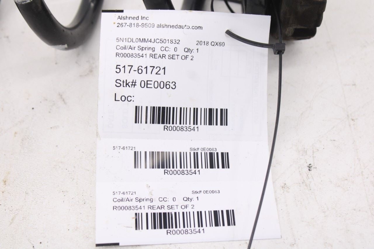 2016-20 Infiniti QX60 Rear Right Passenger and Left Driver Side Coil Spring Set13