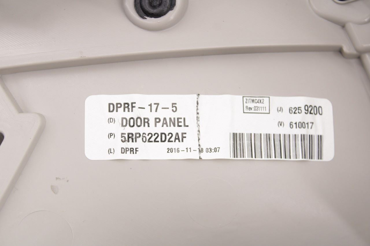 2017-2018 Chrysler Pacifica Limited Front Right Side Door Trim Panel 5RP622D2AF - Alshned Auto Parts