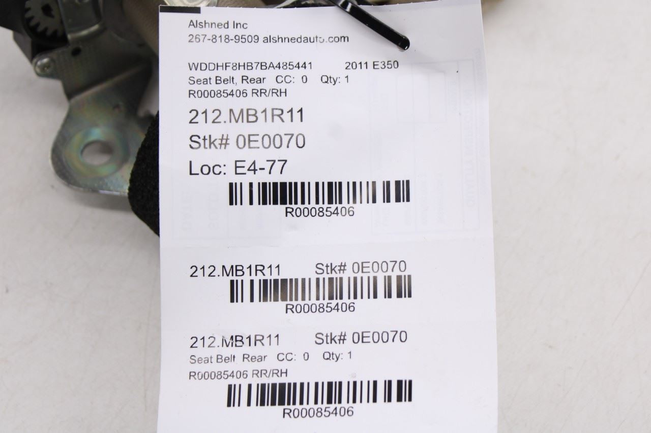 10-16 Mercedes-Benz E350 Luxury 4Matic Rear RH Side 2nd Row Seat Belt Retractor11