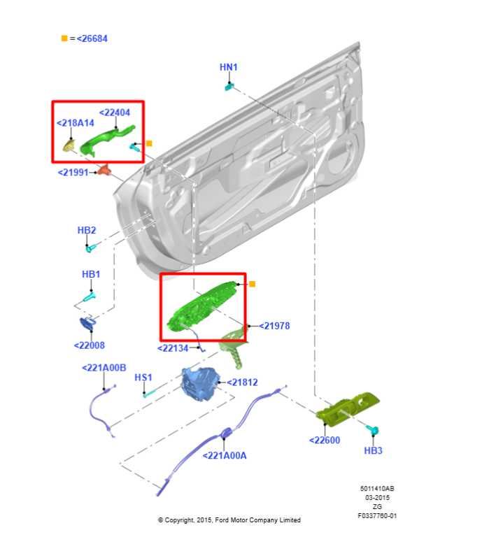 2015-23 Ford Mustang GT 5.0L Right Side Door Exterior Handle JR3Z-6322404-AAPTM - Alshned Auto Parts