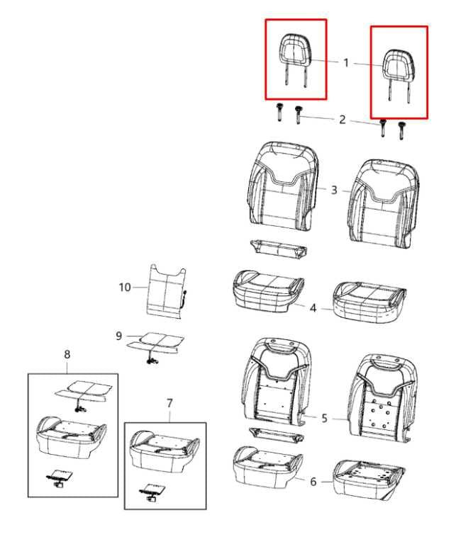 18-21 Jeep Compass Limited 2.4L 4WD Front Right and Left Side Seat Headrest Set - Alshned Auto Parts