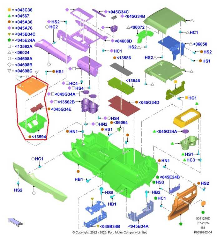22-24 Ford Expedition MAX XLT FR Center Console Storage Tray Box NL1B-78045M68-B - Alshned Auto Parts