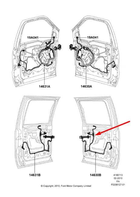 2013-2016 Ford F-250 Crew Cab Lariat Rear Right Door Wire Harness DC3T-14632-BCC - Alshned Auto Parts
