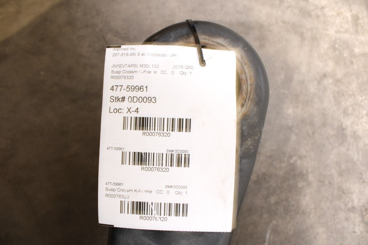 14-24 Infiniti Q50 Premium RWD Rear Suspension Crossmember Subframe 55400-5CA0A - Alshned Auto Parts