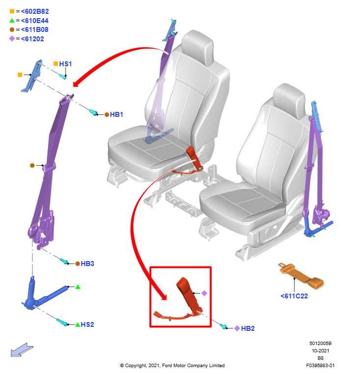 2018-24 Ford Expedition MAX XLT Front Right and Left Seat Belt Buckle Set *ReaD* - Alshned Auto Parts