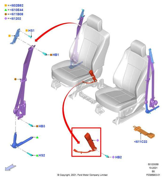2018-24 Ford Expedition MAX XLT Front Right and Left Seat Belt Buckle Set *ReaD* - Alshned Auto Parts