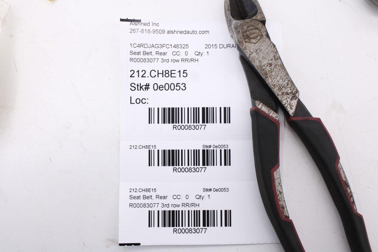 2014-18 Dodge Durango SXT Rear Right Side 3rd Row Seat Belt Retractor 5ME44DX9AC - Alshned Auto Parts