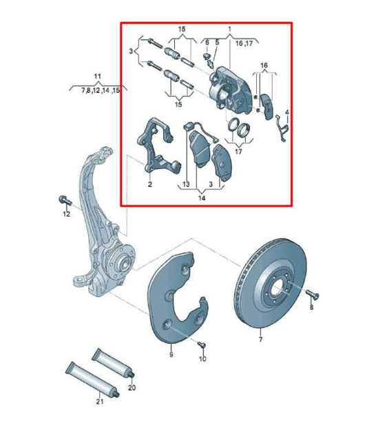 10-16 Audi S4 Premium Plus 3.0L AWD Front Right Left Side Brake Disc Caliper Set - Alshned Auto Parts