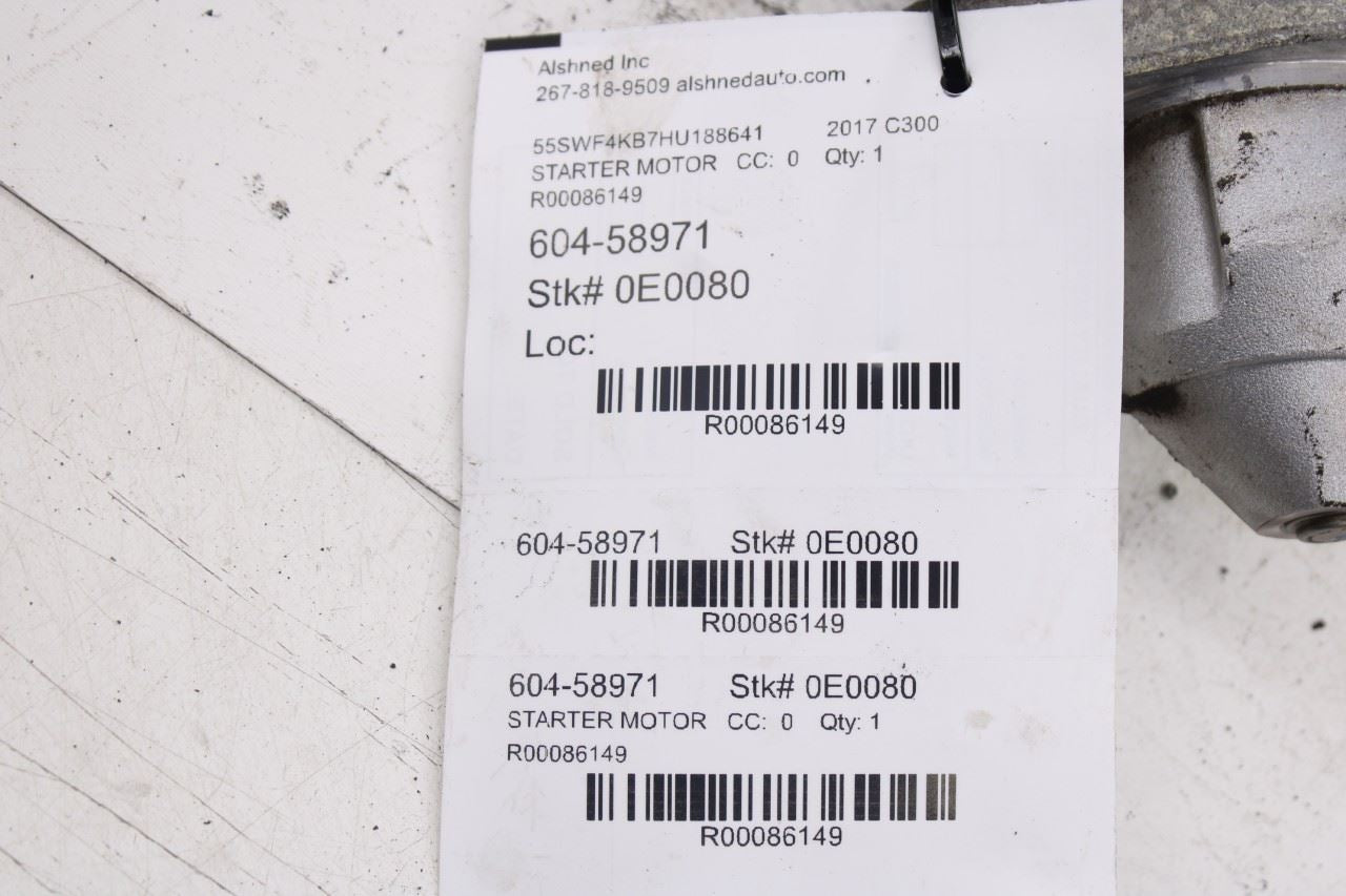 2015-2018 Mercedes-Benz C300 4Matic 2.0L Engine Starter Motor 2749062100 OEM11