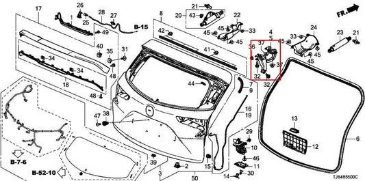 2019-2025 Acura RDX SH-AWD Rear Liftgate Right and Left Side Hinge Set of 2 - Alshned Auto Parts