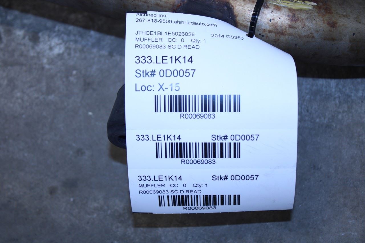 13-20 Lexus GS350 3.5L AWD Rear Left Exhaust Muffler Pipe 17440-31160 OEM *ReaD* - Alshned Auto Parts