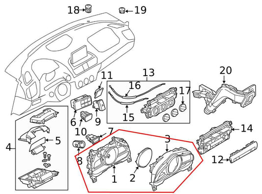 2014-16 Mazda 3 Speedometer Gauge Instrument Cluster 35K Mileage BHR1-55-430 OEM - Alshned Auto Parts
