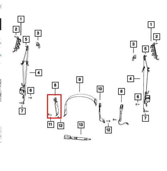 2019 Ram 1500 Classic Crew Cab Front RH or Left Side Seat Belt Buckle 1WM991X7AC - Alshned Auto Parts