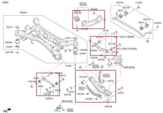 16-22 Kia Sportage Nightfall 2.4L Rear Passenger Right Side Control Arm Set of 4 - Alshned Auto Parts