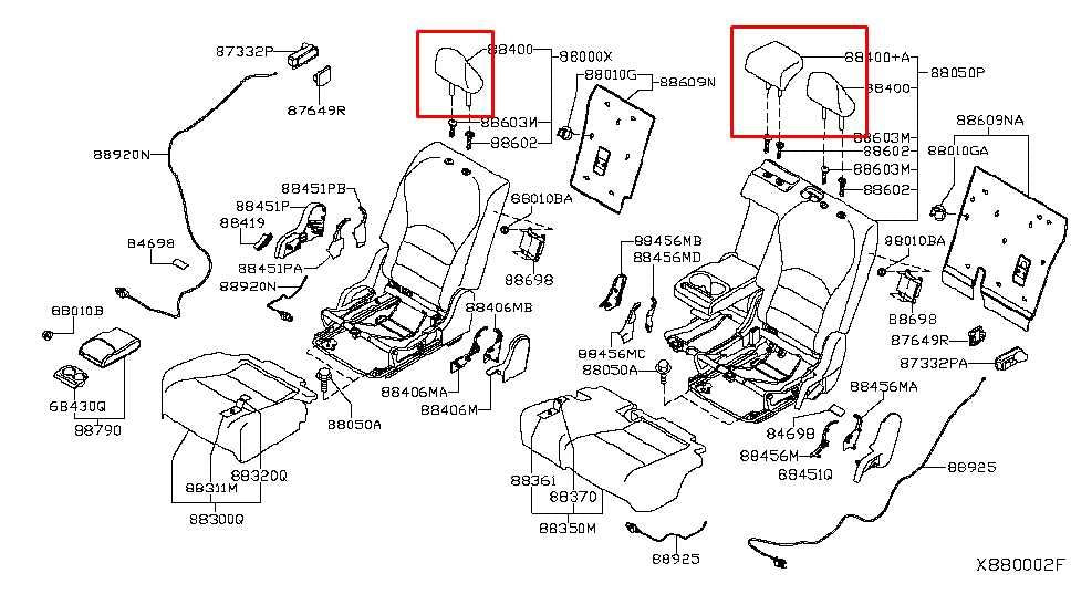 2019-25 Infiniti QX50 ESSENTIAL Rear RH LH Side and Center 2nd Row Seat Headrest - Alshned Auto Parts