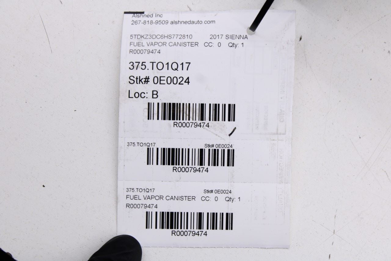 16-20 Toyota Sienna LE 3.5L Fuel Vapor Evaporator Emission Canister 77740-08080 - Alshned Auto Parts