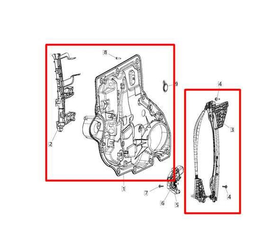 2017-24 Chrysler Pacifica Rear Left Sliding Door Window Regulator 68314759AA OEM - Alshned Auto Parts