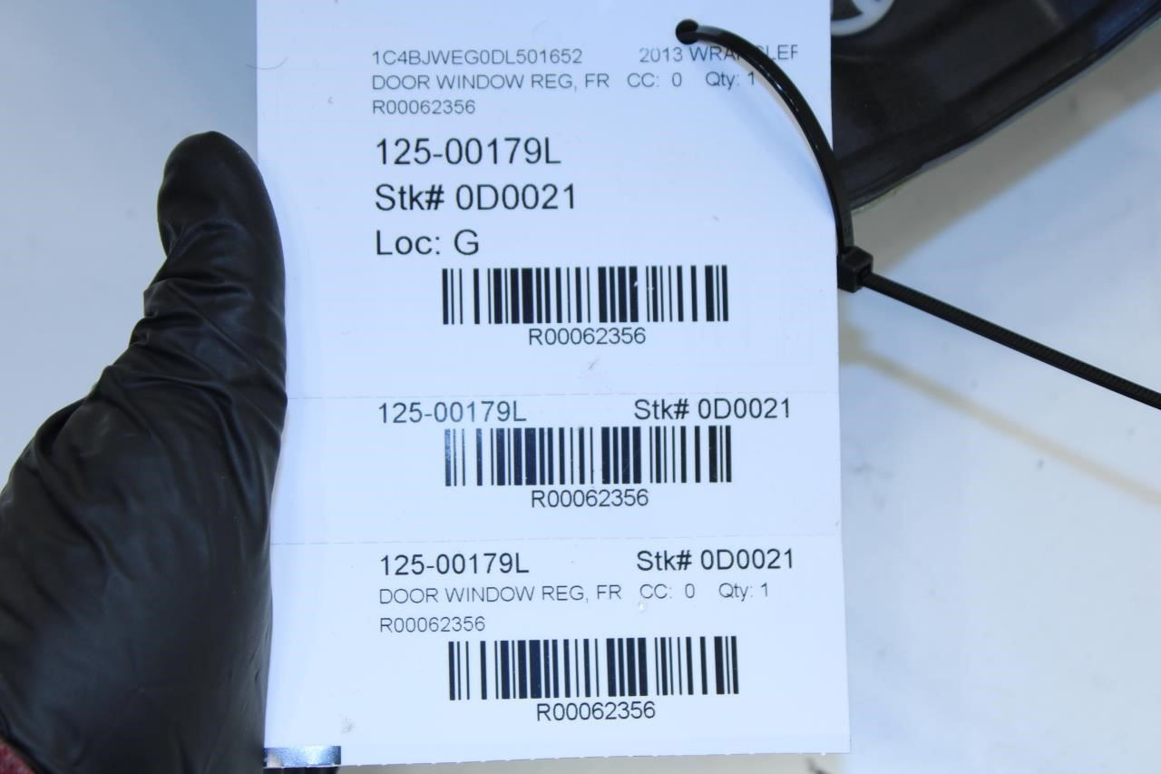 2011-2018 Jeep Wrangler FR LH Door Window Regulator w/ Carrier 68014949AA *ReaD* - Alshned Auto Parts