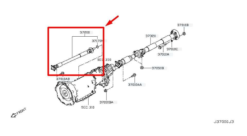 2016-2023 Infiniti Q50 3.0L 4WD Front Axle Drive Propeller Shaft 37200-5CA0B OEM - Alshned Auto Parts