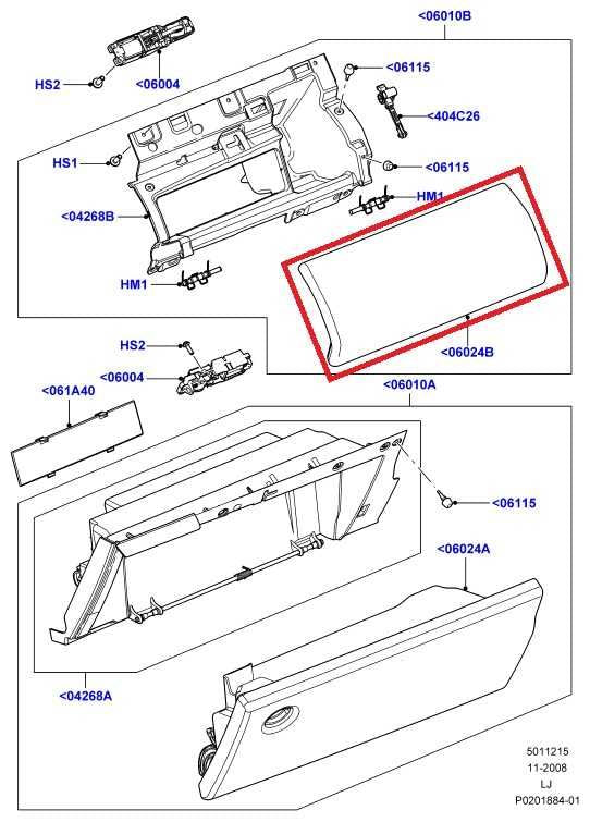 10-12 Land Rover Range Rover HSE Glove Box Door Storage Compartment Lid LR0106051