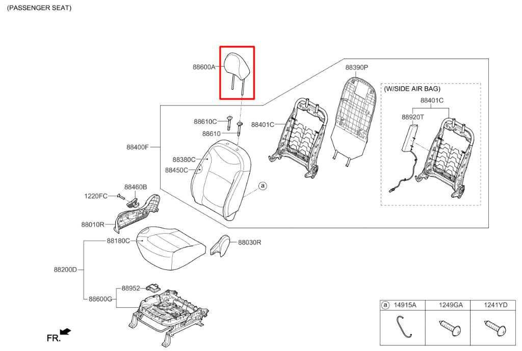 2014-2016 Kia Soul 2.0L Front Passenger Right or Driver Left Side Seat Headrest1