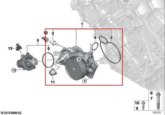 2010-2015 BMW 750Li xDrive 4.4L Engine Coolant Auxiliary Water Pump 11517548263 - Alshned Auto Parts