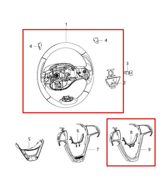 14-21 Jeep Grand Cherokee Summit 5.7L Steering Wheel Leather w/ Control Buttons - Alshned Auto Parts