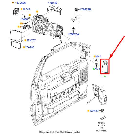 2013-16 Ford F250 Crew Cab Front Right Door Mirror Trim Cover w/ Tweeter Speaker - Alshned Auto Parts