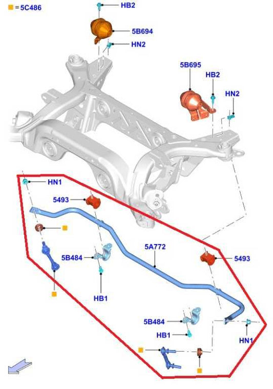 2015-2026 Ford Mustang GT RWD Rear Stabilizer Sway Anti-Roll Bar FR3Z-5A772-B - Alshned Auto Parts