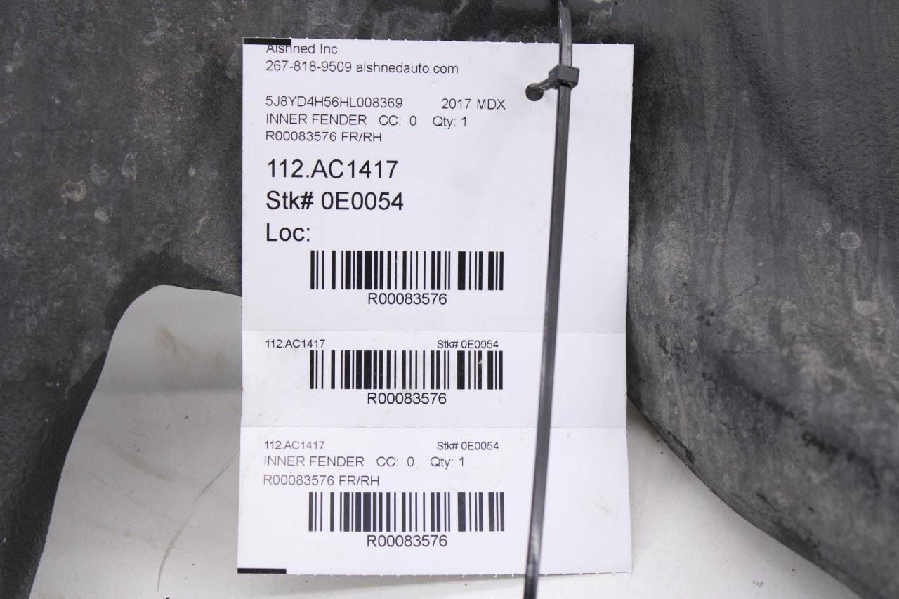 17-20 Acura MDX w/Technology Pkg Front Right Side Wheelhouse Liner Splash Shield9