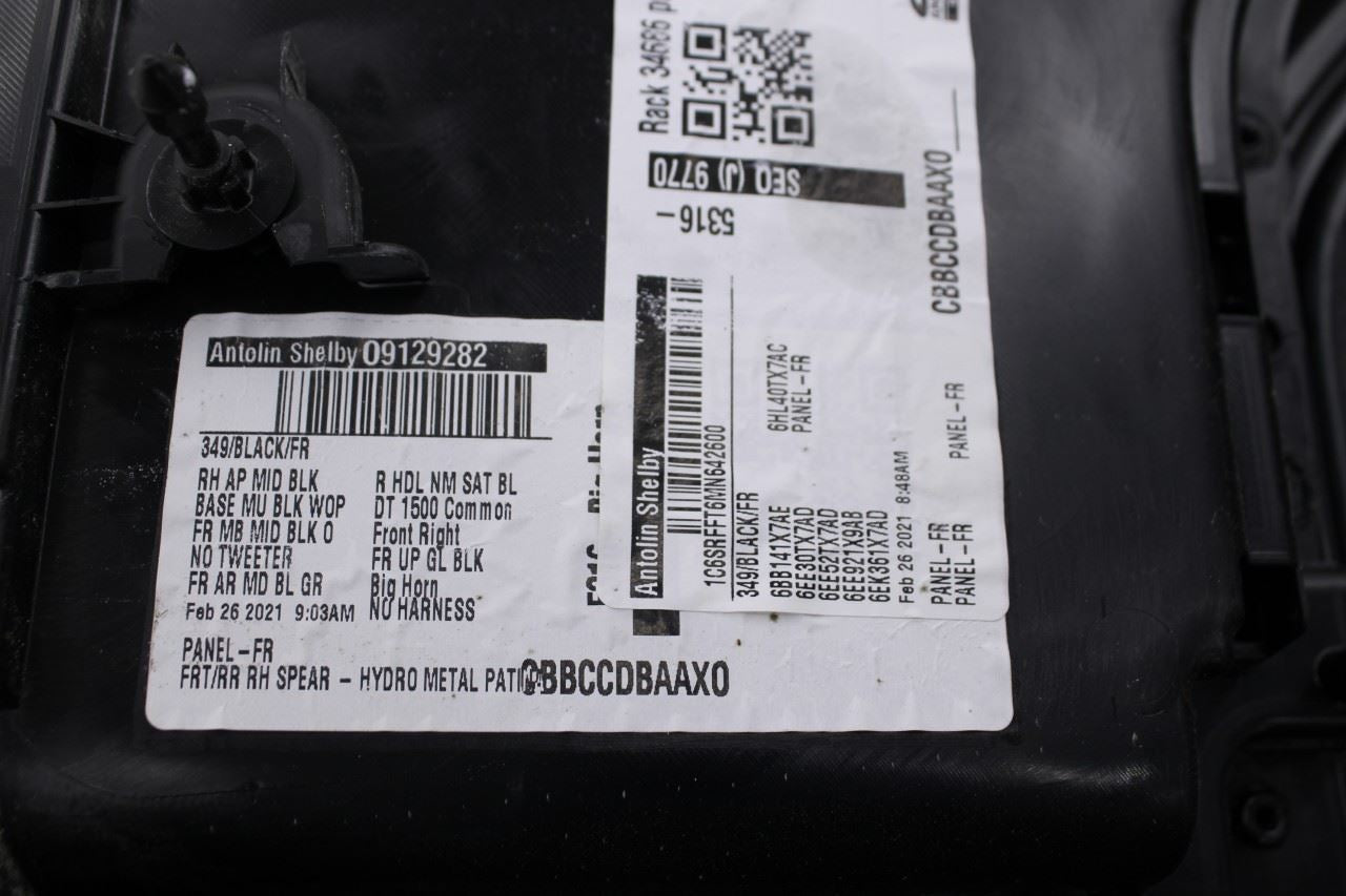 2019-2024 Ram 1500 Big Horn Front Right Side Door Trim Panel 6SL321X7AA OEM11
