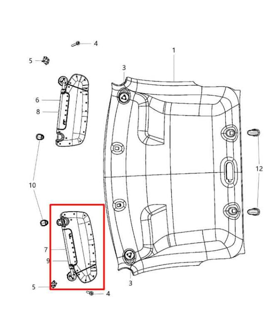 2013-20 RAM 1500 Big Horn Crew Cab Front RH Side Sun Visor w/ Illuminated Mirror - Alshned Auto Parts