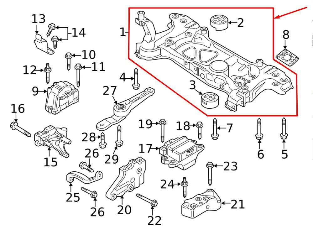 2012-2022 Volkswagen Passat SE FWD Front Crossmember Subframe 5C0199313T OEM - Alshned Auto Parts