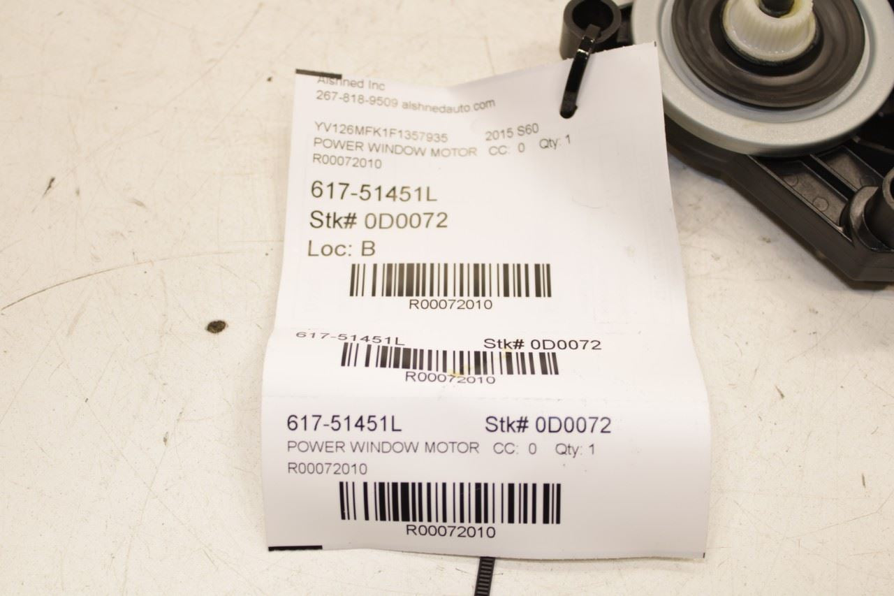 2015-2018 Volvo S60 T5 Premier Front Left Door Power Window Motor 31253061 OEM - Alshned Auto Parts