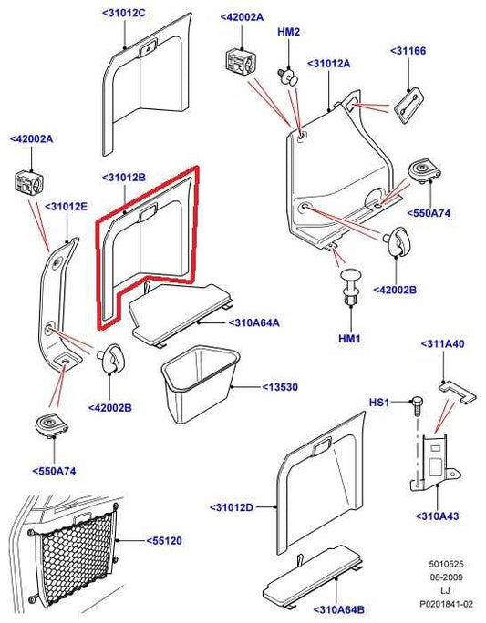 10-12 Land Rover Range Rover HSE Rear Right Quarter Panel Interior Trim LR023895 - Alshned Auto Parts